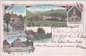 37586 Relliehausen (Dassel), u.a. Papierfabrik, Farblitho, ca. 1895