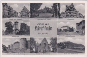 35274 Kirchhain (Bezirk Kassel), Bahnhofsplatz, ca. 1950