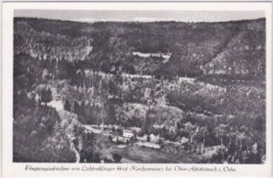 69518 Ober-Abtsteinach im Odenwald, Luftaufnahme, ca. 1955