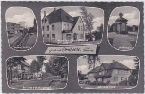 49406 Drentwede, u.a. Bahnhofstraße, ca. 1960