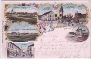 39365 Seehausen (Börde), Bahnhof, Farblitho, ca. 1900