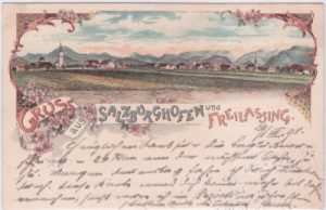 83395 Freilassing-Salzburghofen, Farblitho, ca. 1895