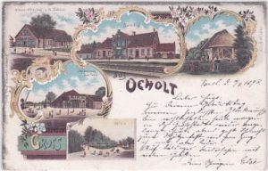 26655 Ocholt (Westerstede), Bahnhof, Farblitho, ca. 1895