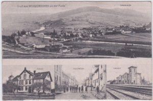 34326 Neumorschen an der Fulda (Morschen), u.a. Bahnhof, ca. 1915