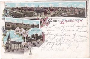 48282 Emsdetten, u.a. Gaswerk, Farblitho, ca. 1895