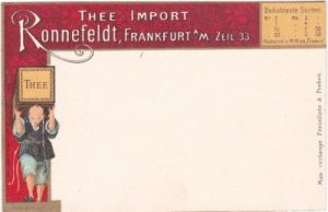 60547 Frankfurt am Main, Import Ronnefeldt, Ganzsache, ca. 1895
