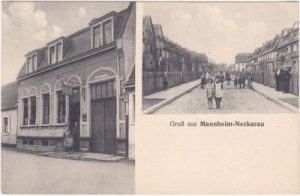 68199 Mannheim-Neckarau, Straßenansicht, ca. 1910