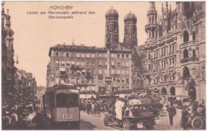 80331 München, Marienplatz, Straßenbahn, ca. 1920