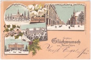89584 Ehingen an der Donau, Farblitho, Winterlitho, ca. 1895