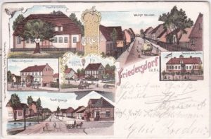 15754 Friedersdorf in der Mark (Heidesee), Farblitho, ca. 1900