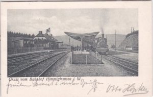 33039 Himmighausen in Westfalen (Nieheim), Bahnhof, ca. 1905