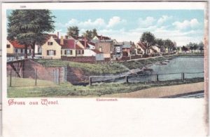 46483 Wesel am Rhein, Rheinvorstadt, Farblitho, ca. 1900