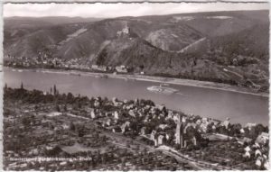 56322 Niederspay am Rhein (Spay), Luftaufnahme, ca. 1955