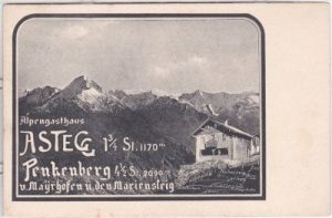 Astegg (Finkenberg), Alpengasthaus, ca. 1905
