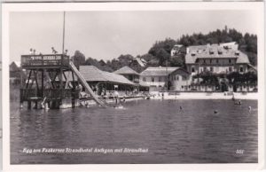 Egg am Faakersee, Strandhotel Aschgan, Strandbad, ca. 1955