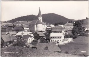 Oberkappel (Oberösterreich), Ortsansicht mit Kirche, ca. 1965