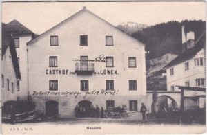 Nauders (Tirol), Gasthof zum Goldenen Löwen, ca. 1910