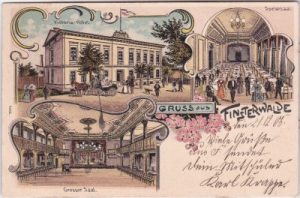 03238 Finsterwalde, Victoria-Hotel, Farblitho, ca. 1900