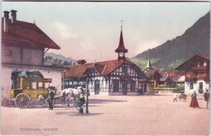 Zweisimmen, Bahnhof, Straßenansicht, ca. 1915