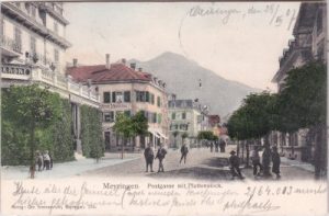 Meyringen (Meiringen), Postgasse, Plattenstock, ca. 1900
