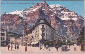 Glarus, Bahnhofstrasse und Burgstrasse, ca. 1915