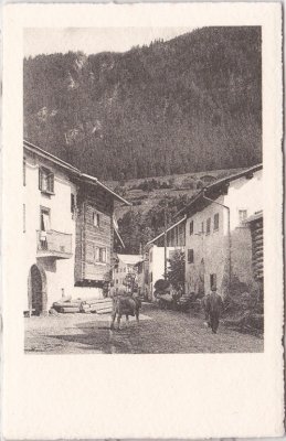 Kästris (Castrisch), Straßenansicht, ca. 1920