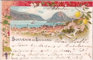 Lugano, Stadtansicht, Farblitho, ca. 1900