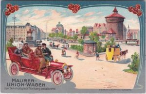 90443 Nürnberg, Maurer-Union-Wagen, Reklamekarte, ca. 1905