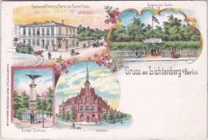 10367 Berlin-Lichtenberg, Rathaus, Farblitho, ca. 1900