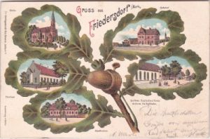 15754 Friedersdorf in der Mark (Heidesee), Farblitho, ca. 1900
