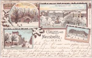 17235 Neustrelitz, Winterlitho, Farblitho, ca. 1895