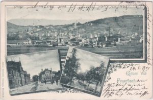 70469 Stuttgart-Feuerbach, u.a. Straßenansichten, ca. 1900