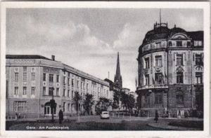 07545 Gera, Am Puschkinplatz, ca. 1955
