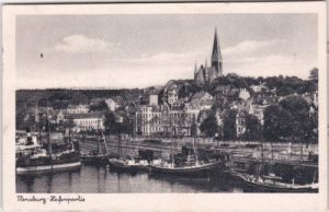 24939 Flensburg, Schiffbrücke, Eisenbahn, ca. 1940
