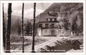 75305 Neuenbürg im Enztal, Gasthaus Eyachbrücke, ca. 1935