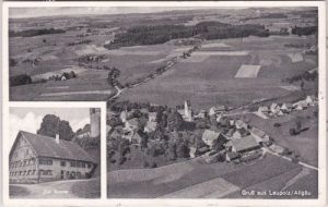 88239 Leupolz im Allgäu (Wangen), Luftaufnahme, ca. 1950