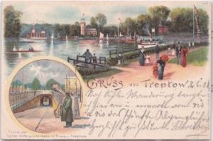 12435 Berlin-Treptow, u.a. U-Bahn-Tunnel, Farblitho, ca. 1900