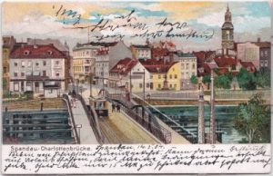 13597 Berlin-Spandau, Charlottenbrücke, Farblitho, ca. 1900