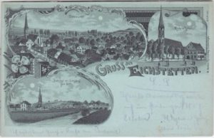 79356 Eichstetten am Kaiserstuhl, u.a. Bahnhof, Litho, ca. 1900