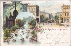 10961 Berlin-Kreuzberg, Hallesches Tor, Farblitho, ca. 1895