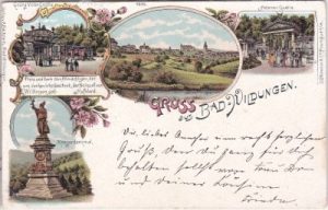 34537 Bad Wildungen, u.a. Kriegerdenkmal, Farblitho, ca. 1900
