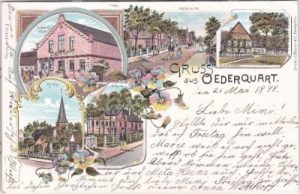 21734 Oederquart (Nordkehdingen), u.a. Hotel, Farblitho, ca. 1895