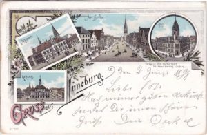 21335 Lüneburg, u.a. Post, Farblitho, ca. 1895