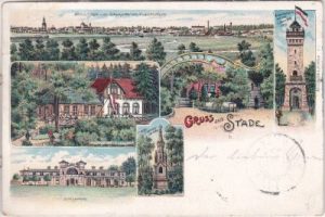 21682 Stade, u.a. Schützenhalle, Farblitho, ca. 1900