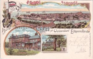 24340 Eckernförde (Ostseebad, Hotel Seegarten, Farblitho, ca. 1895