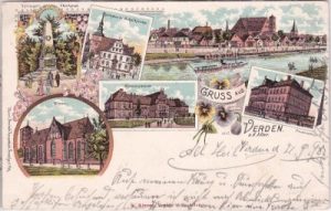 27283 Verden (Aller), u.a. Gymnasium, Farblitho, ca. 1895