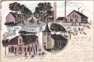 27386 Brockel, u.a. Molkerei, Farblitho, ca. 1895