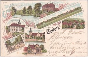 27404 Zeven, u.a. Oberförsterei, Farblitho, ca. 1895
