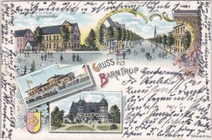 32683 Barntrup, u.a. Bahnhof, Farblitho, ca. 1895