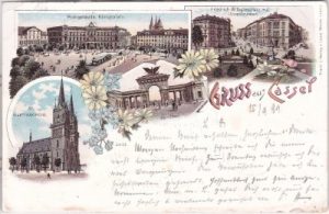 34117 Kassel, u.a. Friedrich-Wilhelmsplatz, Farblitho, ca. 1895